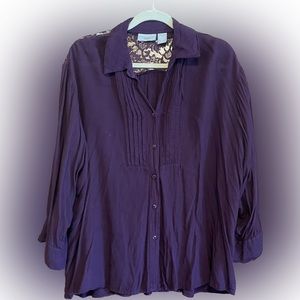 Purple Lace Back Blouse